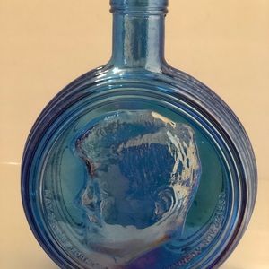 Wheaton Bottle JFK John F Kennedy Large Blue Iridescent BOTTLE